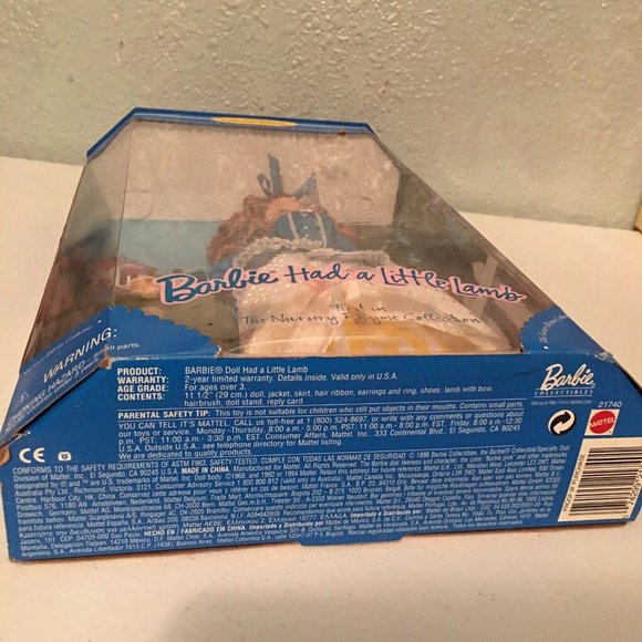 Mattel • Barbie Had A Little Lamb Doll Nursery Rhyme Collection 1998 - Picture 11 of 12